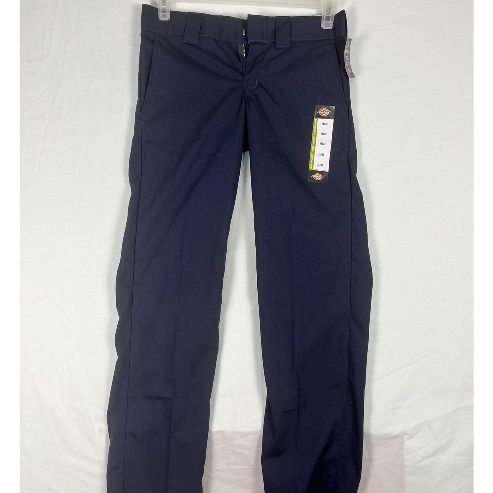 Dickies Work Pant Mens 28x30 Slim Straight Navy Poplin WP805DN NEW